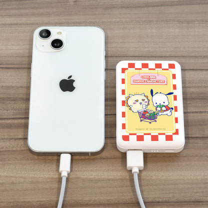 ちいかわ×サンリオキャラクターズ スーパーマーケットなMagSafe対応 ワイヤレスリチウム充電器 5000mAh（シーサー＆ポチャッコ）