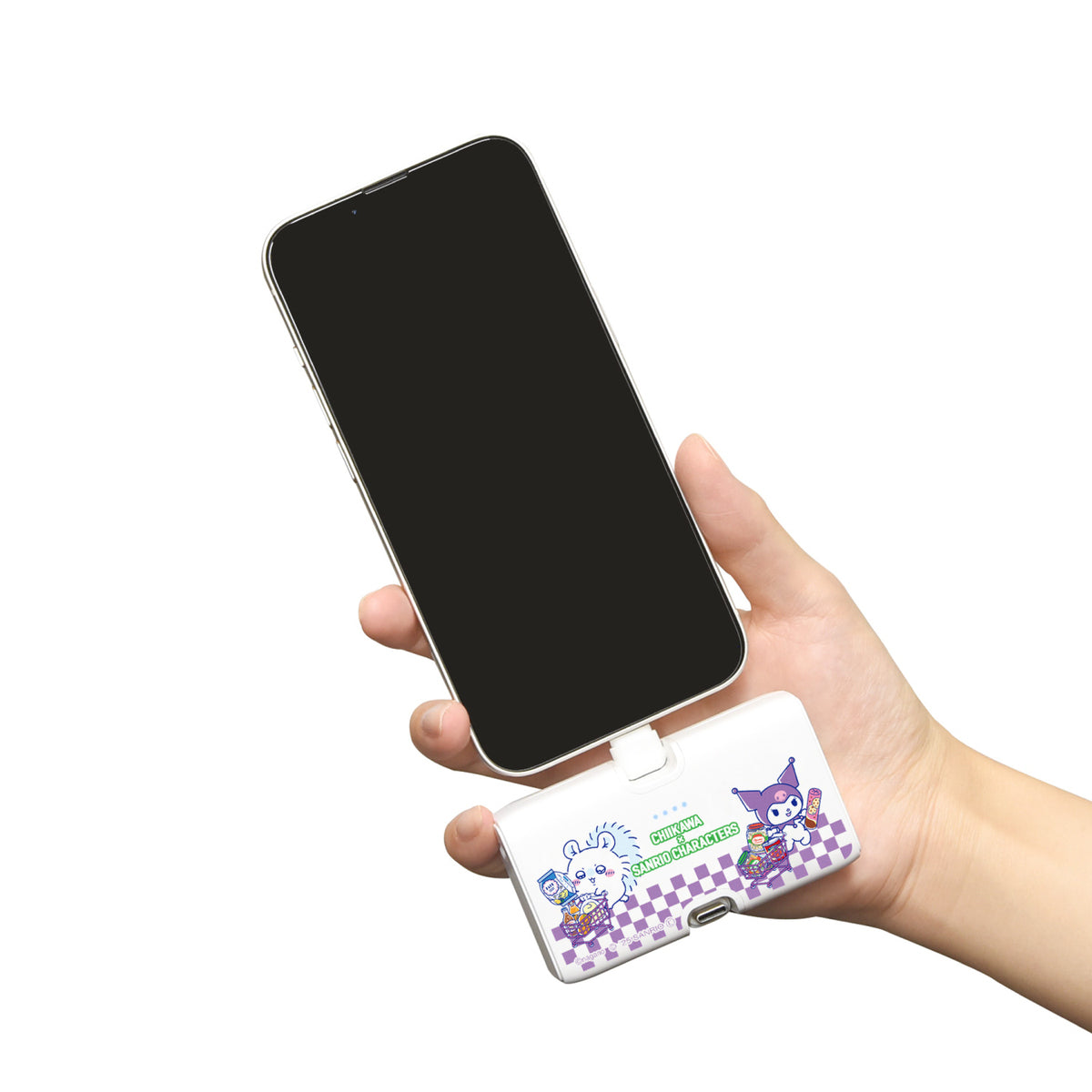 치이카와 × 산리오 캐릭터즈 Lightning/Type-C 커넥터 포함 리튬 이온 충전기 4000mAh (하늘다람쥐 & 쿠로미)