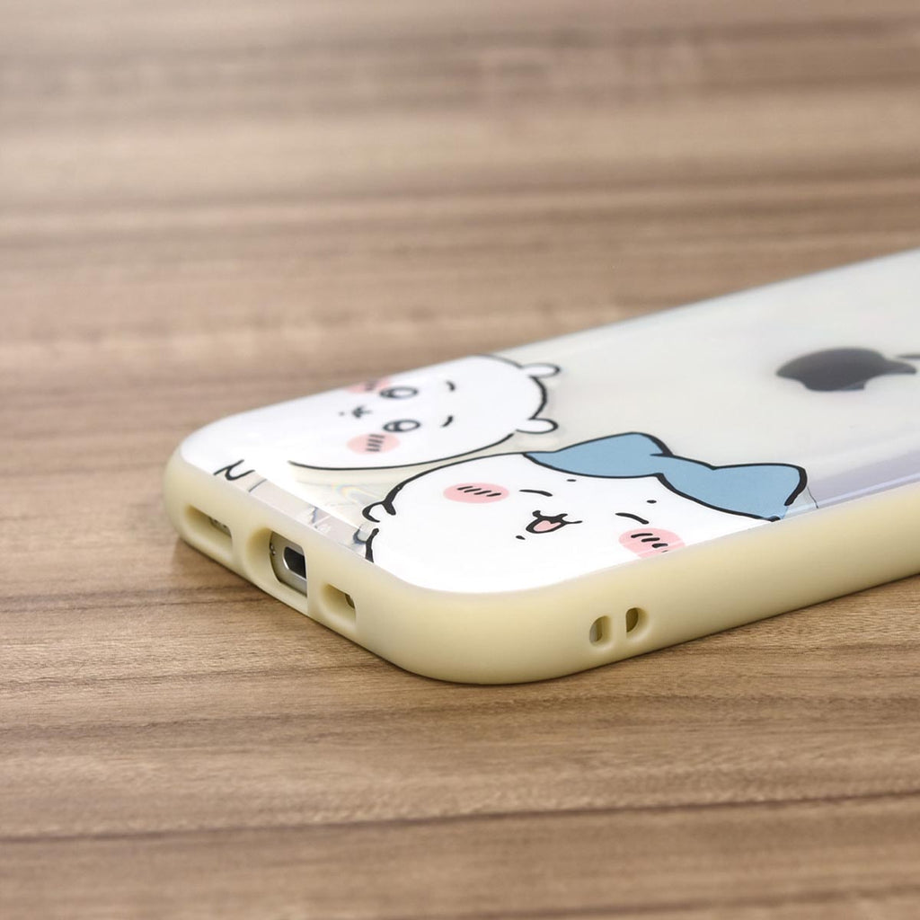 Chiikawa IIIIfit Clear iPhone-Compatible Case (Chiikawa & Hachiware Peekaboo)