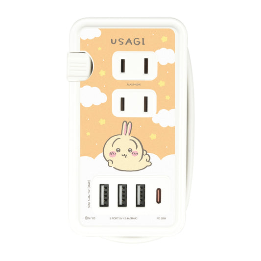 Chiikawa AC Tap with USB/USB Type-C (Usagi)
