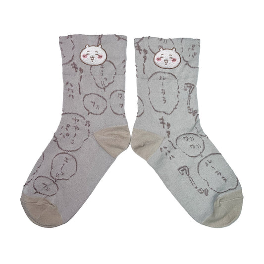 吉伊卡哇 漂浮刺繡中筒襪（吉伊卡哇 紅酒色）女士用
