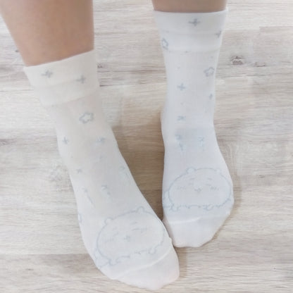 Chiikawa Lamé Crew Socks (Chiikawa White) Women's Size