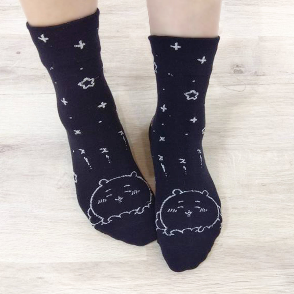 Chiikawa Lamé Crew Socks (Chiikawa Navy) Women's Size