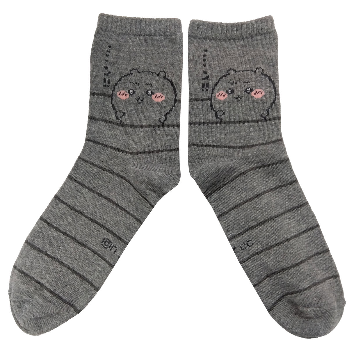 ちいかわ クルーソックス（ちいかわ決意 グレー） メンズ用