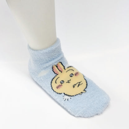 Chiikawa Fluffy Sneaker-Length Socks (Usagi Arms Crossed Sax) Kids'