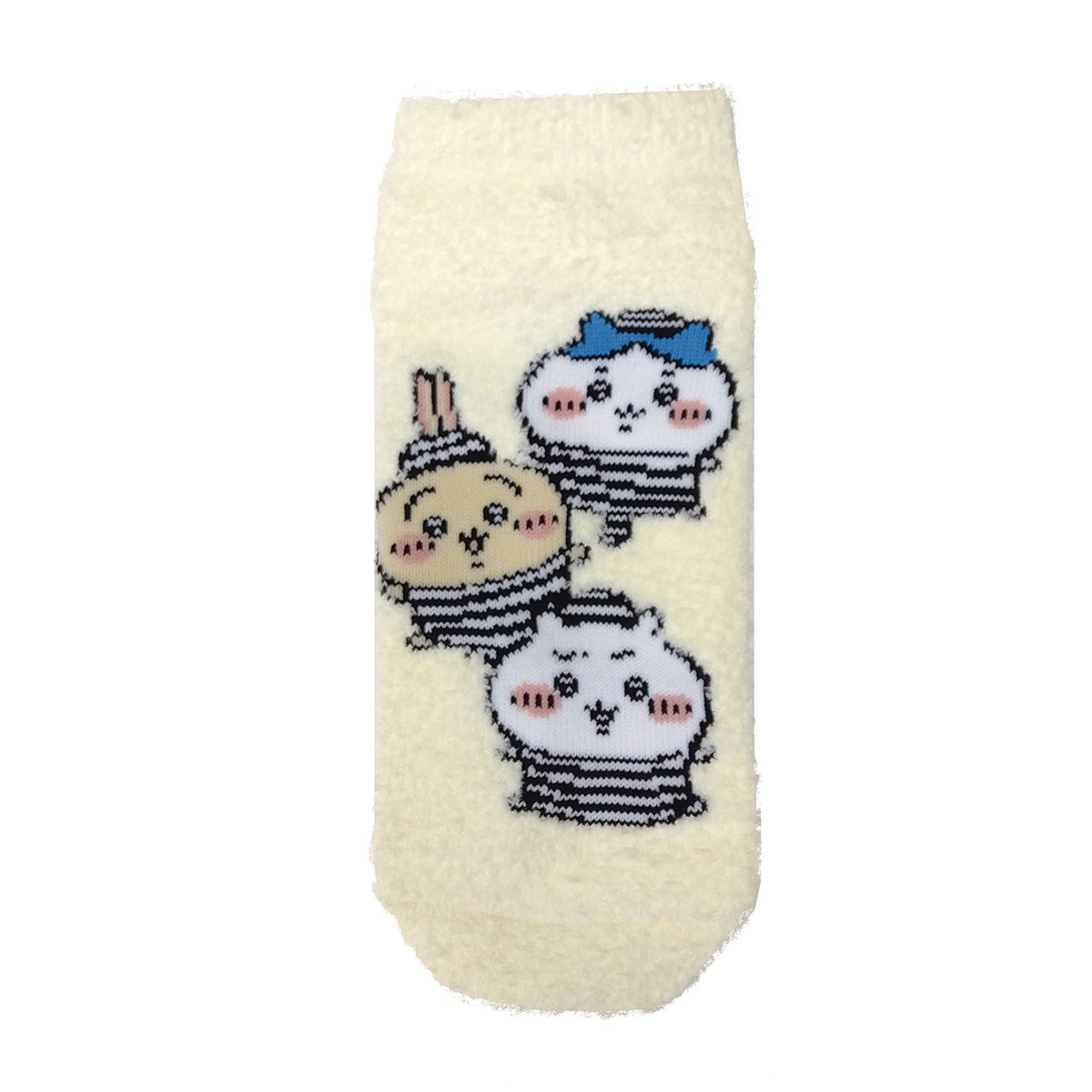 Chiikawa Fluffy Sneaker-Length Socks (Prison Cream) Women's
