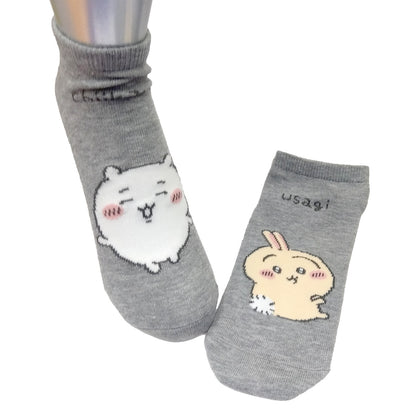 Chiikawa Sneaker Socks (Chiikawa & Usagi, Left & Right) - Men's