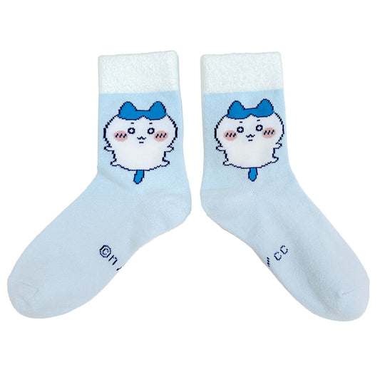 치이카와 탑 몰탐 크루 양말 (하치와레) 여성용