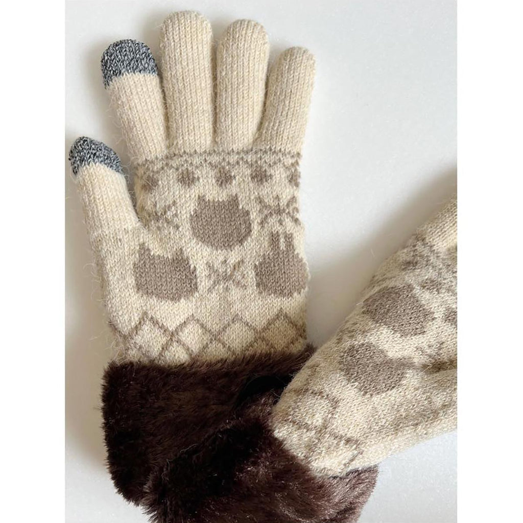 Chiikawa Smartphone-Compatible Gloves (Chiikawa Ivory)