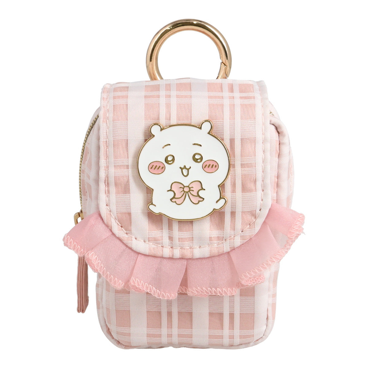 Chiikawa Mini Pouch with Carabiner (Checkered / Chiikawa)