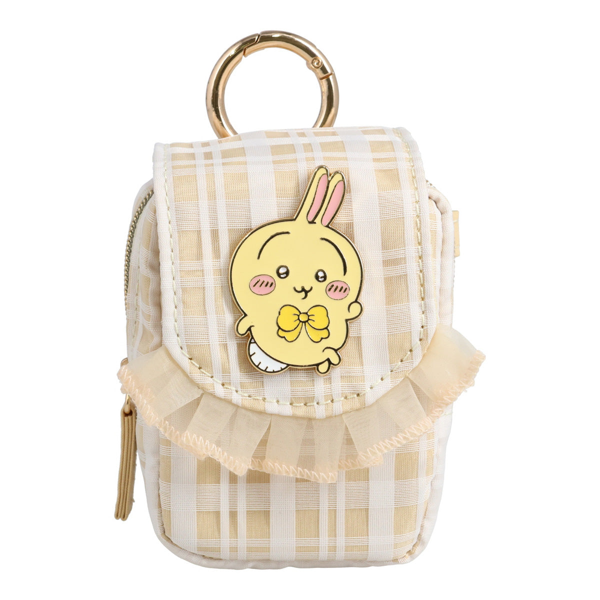 Chiikawa Mini Pouch with Carabiner (Checkered / Usagi)