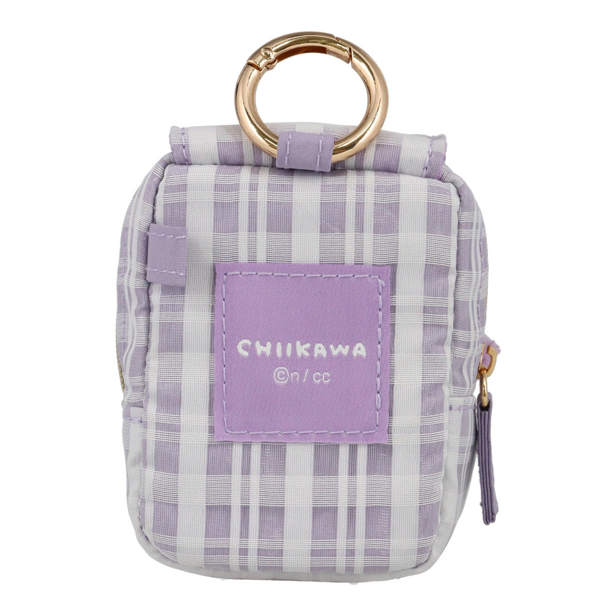 ちいかわ カラビナ付きミニポーチ（チェック・モモンガ）