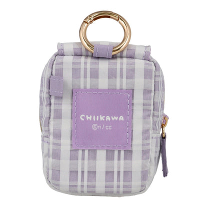 ちいかわ カラビナ付きミニポーチ（チェック・モモンガ）