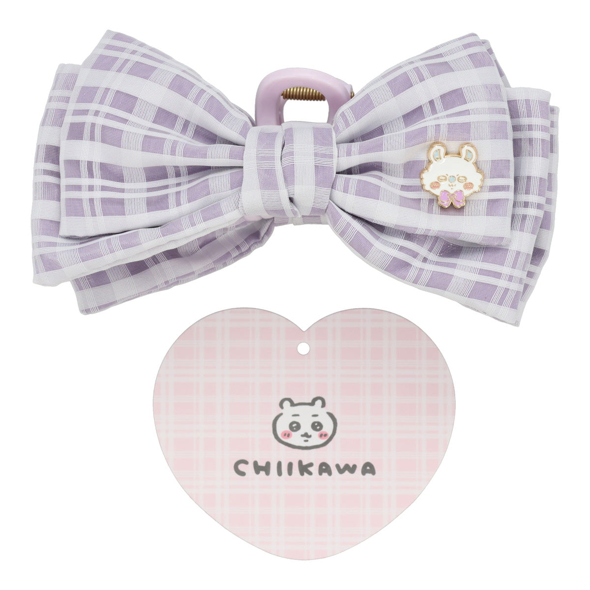 ちいかわ リボンバンスクリップ（チェック・モモンガ）