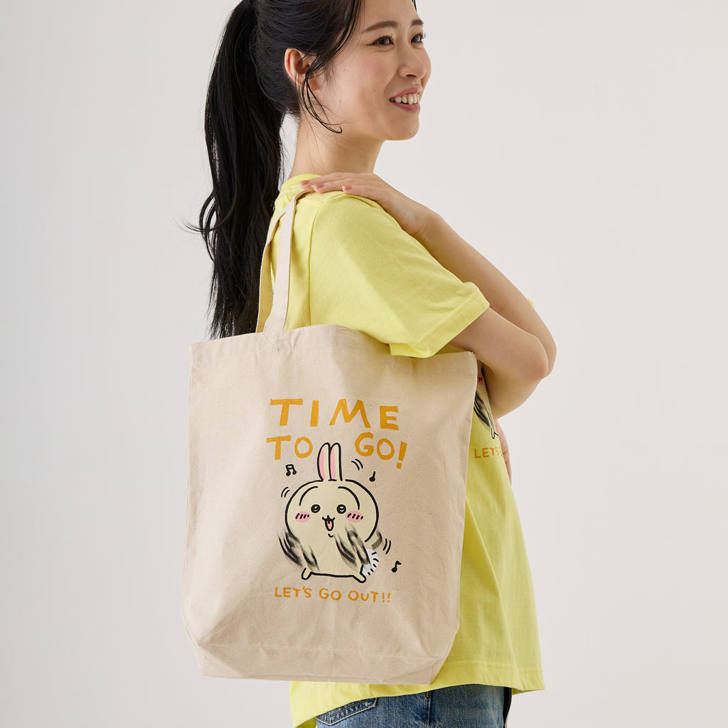 ちいかわ お出かけ楽しみ！な トートバッグ おでかけうさぎ ナチュラル