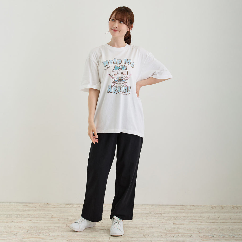 ちいかわ 超まじかるちいかわ ビッグTシャツ Help Me Again！ ホワイト