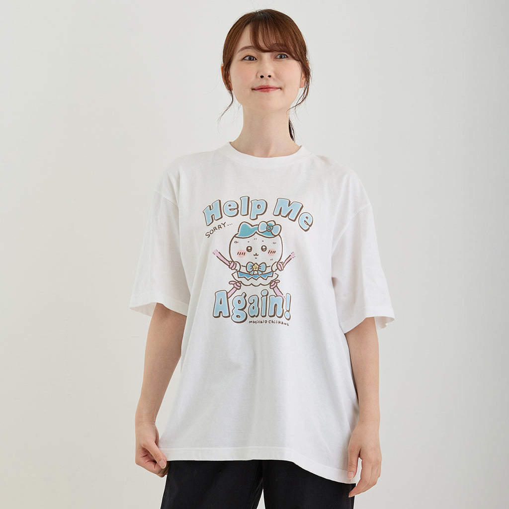 ちいかわ 超まじかるちいかわ ビッグTシャツ Help Me Again！ ホワイト