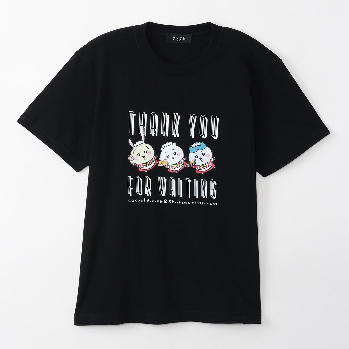Chiikawa Chiikawa Restaurant T-shirt THANK YOU FOR WAITING Black