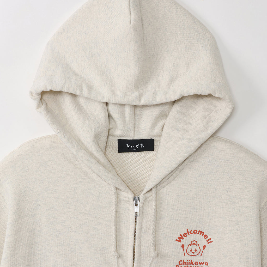 Chiikawa Chiikawa Restaurant Zip-up Hoodie Welcome Oatmeal