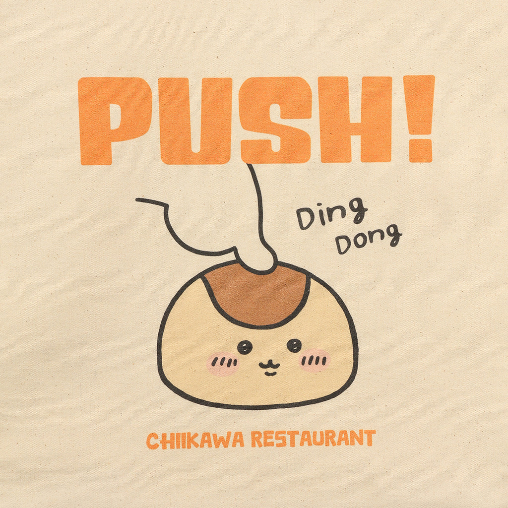 Chiikawa Chiikawa Restaurant Tote Bag PUSH! Natural
