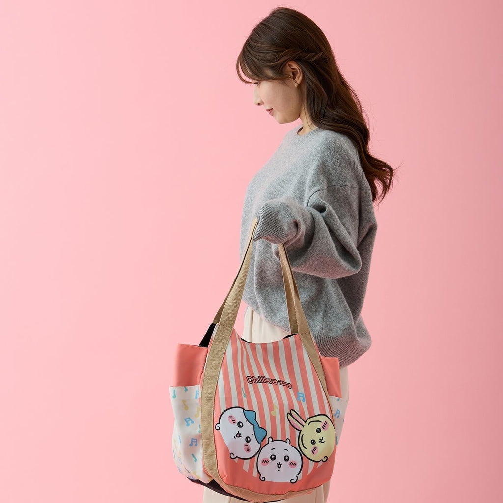 Chiikawa Balloon Bag Stripe Pink