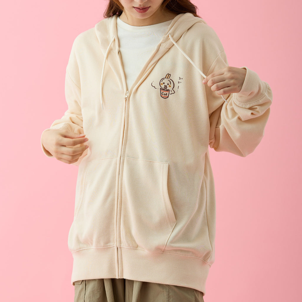 Chiikawa ZIP Hoodie Urayahabouzu Cream