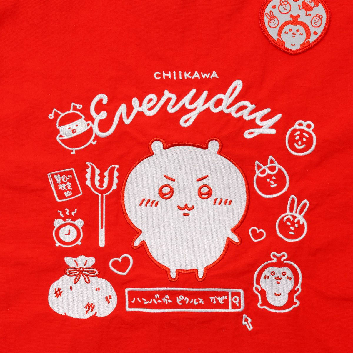 Chiikawa Embroidered ToteBag Chiikawa's Daily Red (with EmbroideryKey ring) 