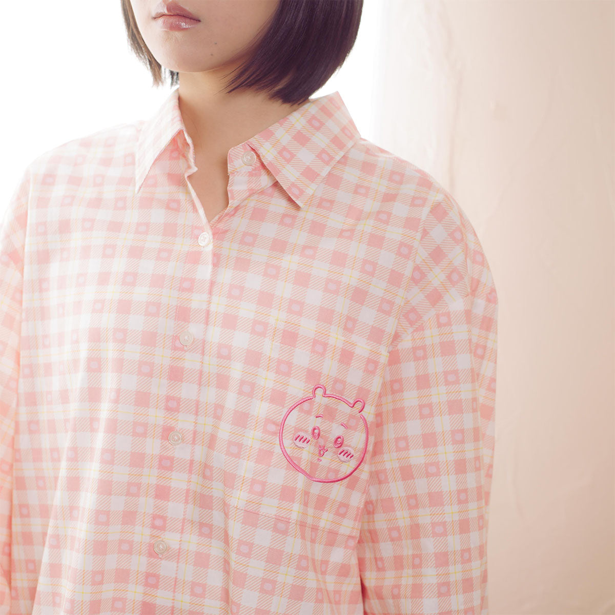 ちいかわ チェックシリーズ シャツ ちいかわ ピンク