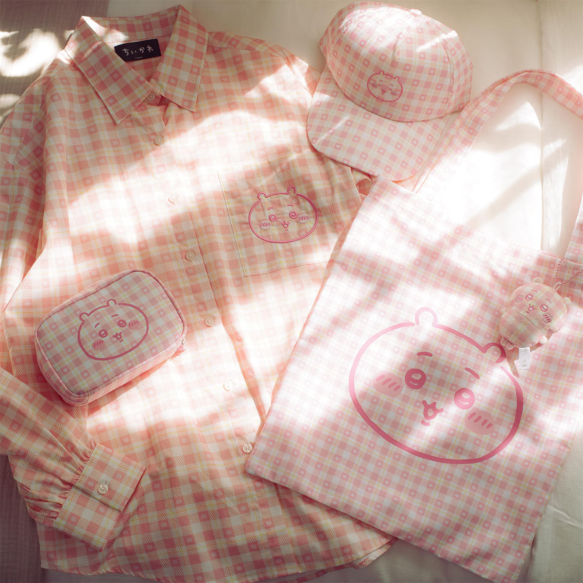 ちいかわ チェックシリーズ シャツ ちいかわ ピンク