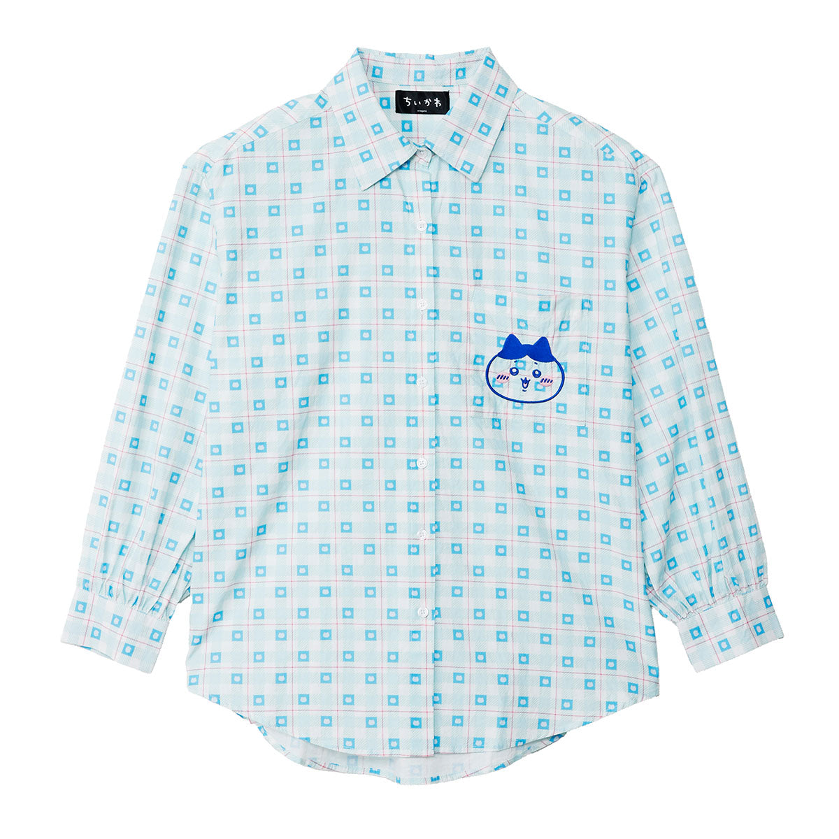 吉伊卡哇 格子系列衬衫 哈奇喵 蓝色