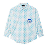 ちいかわ チェックシリーズ シャツ ハチワレ ブルー