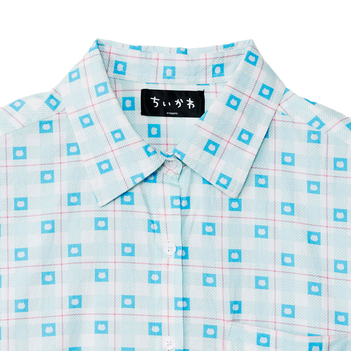 吉伊卡哇 格子系列衬衫 哈奇喵 蓝色