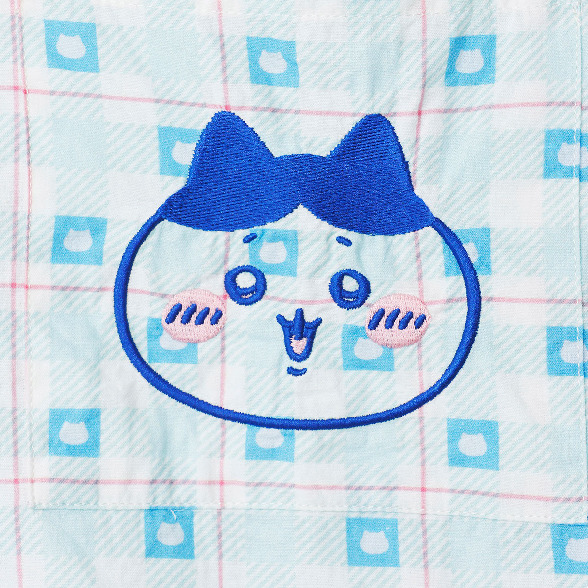 吉伊卡哇 格子系列衬衫 哈奇喵 蓝色