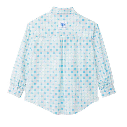 吉伊卡哇 格子系列衬衫 哈奇喵 蓝色