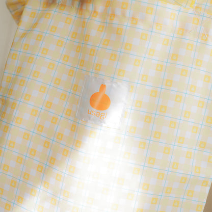 ちいかわ チェックシリーズ トートバッグ（チャーム付き）うさぎ イエロー