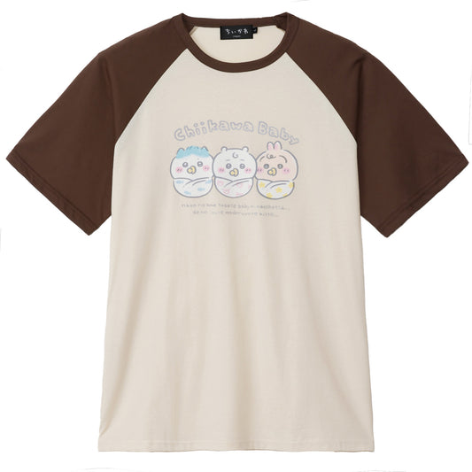 ちいかわ Chiikawa Baby ラグランTシャツ おくるみ ベージュ/ブラウン