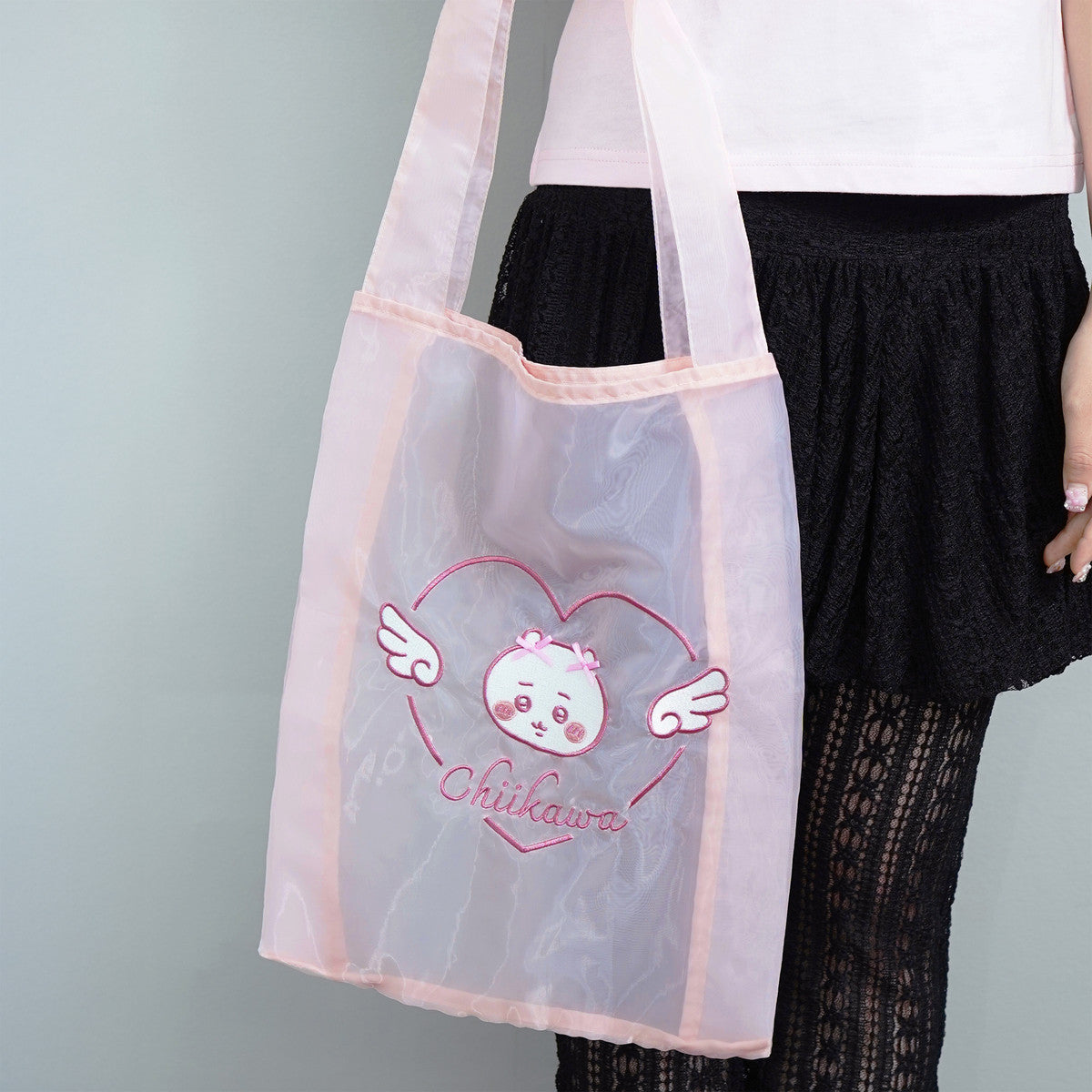 ちいかわ Go!HARAJUKU オーガンジーバッグ リボンリボン ちいかわ ピンク