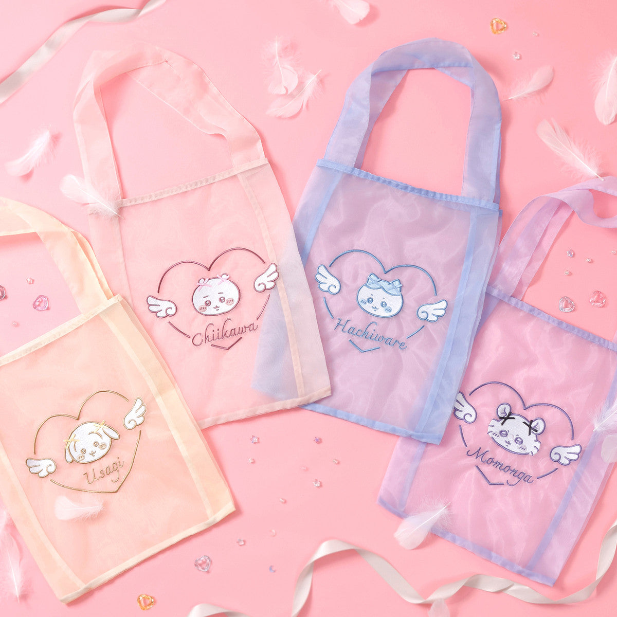 ちいかわ Go!HARAJUKU オーガンジーバッグ リボンリボン ちいかわ ピンク