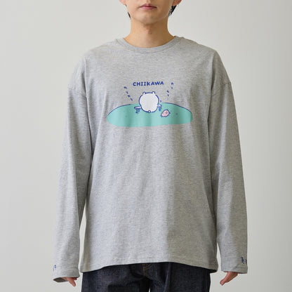 ちいかわ 長袖Tシャツ 試験勉強 アッシュ