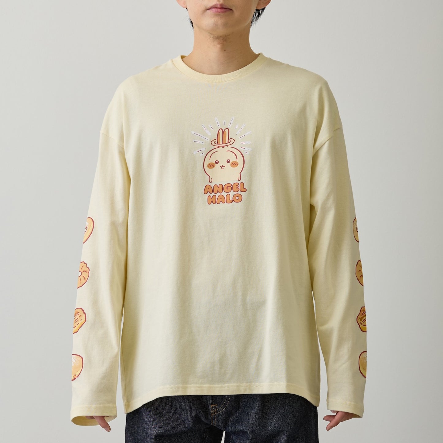 Chiikawa Long Sleeve T-Shirt Donut Yellow Beige