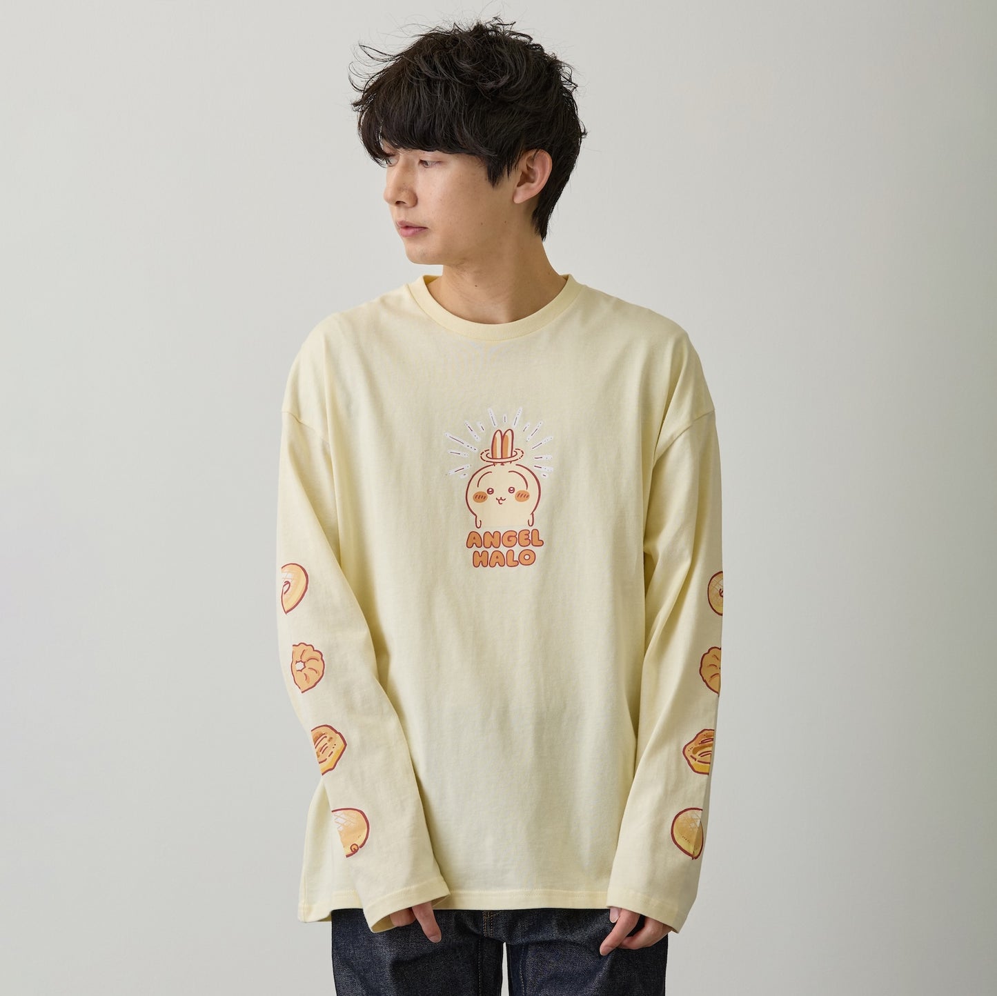 Chiikawa Long Sleeve T-Shirt Donut Yellow Beige