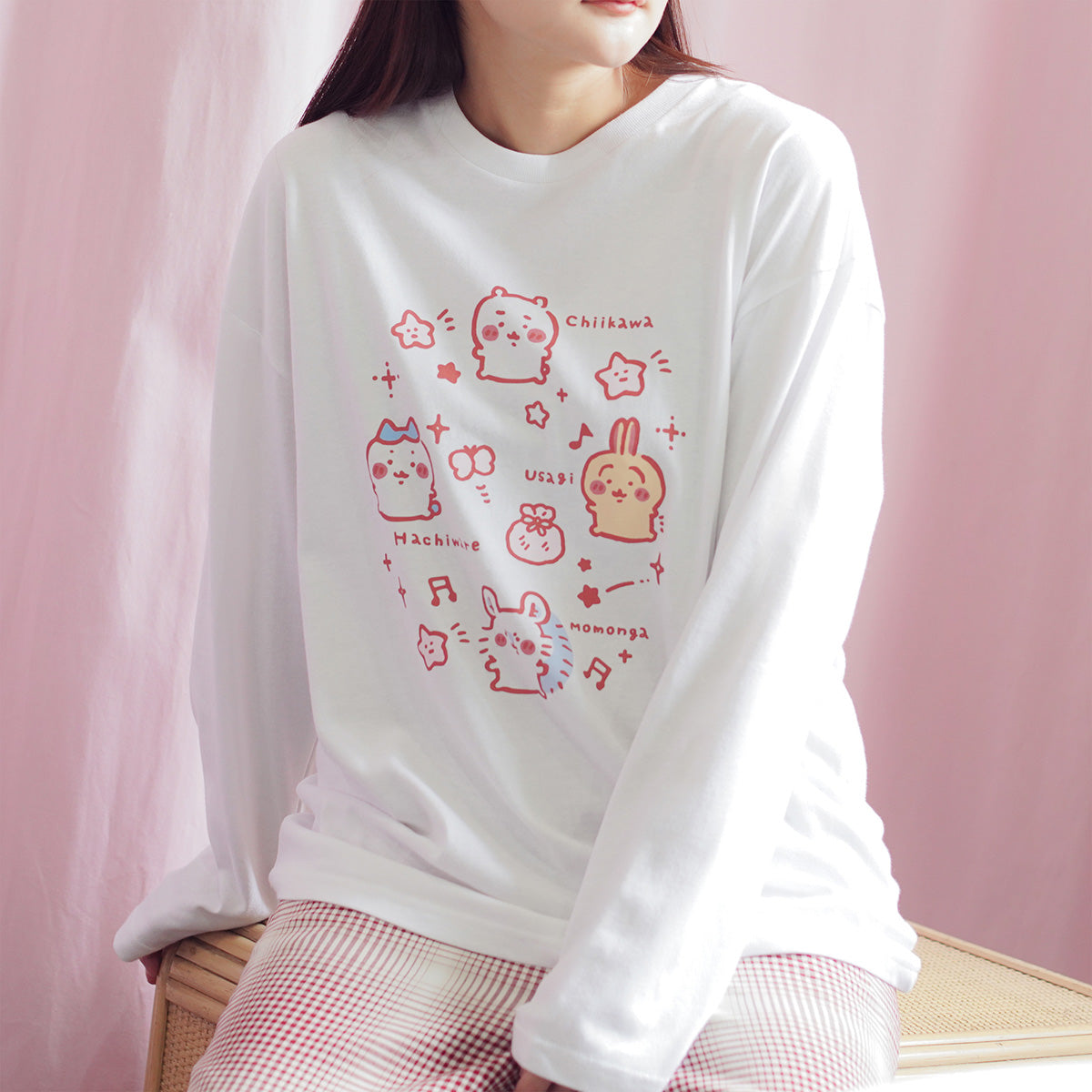 ちいかわ 長袖Tシャツ 小さいの ホワイト