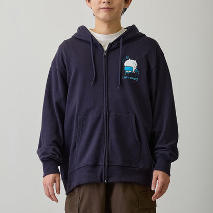 Chiikawa Zip-up Hoodie "It's the Exam!" Navy