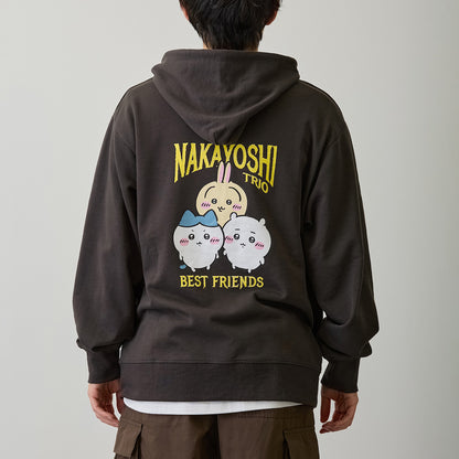 吉伊卡哇 拉鍊衛衣 要好三人組 炭黑