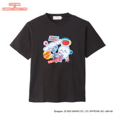ちいかわ×サンリオキャラクターズ スーパーマーケットなTシャツ ちいかわ・シナモロール スミ