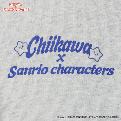 Chiikawa × Sanrio Characters Zip-up Hoodie Supermarket Everyone Ash