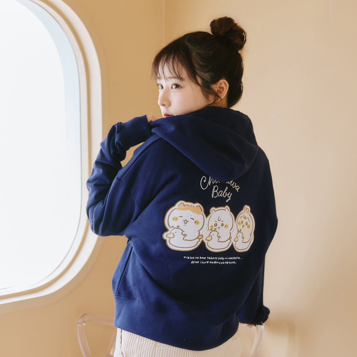 ちいかわ Chiikawa Baby ZIPパーカー おまる ネイビー