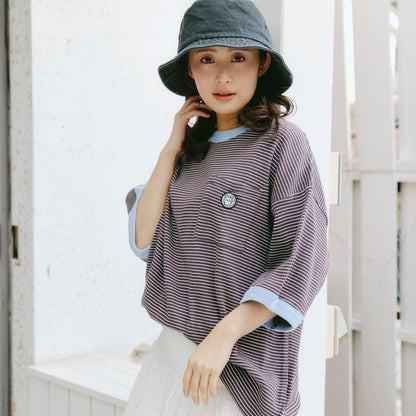 Chiikawa Big Silhouette Pocket T-shirt (Robert P.Miller×Talking / Momonga COFFEE)