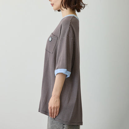 Chiikawa Big Silhouette Pocket T-shirt (Robert P.Miller×Talking / Momonga COFFEE)