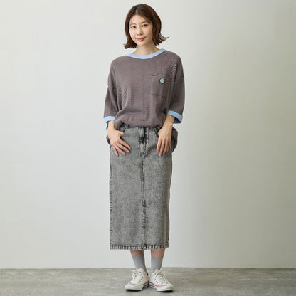 Chiikawa Big Silhouette Pocket T-shirt (Robert P.Miller×Talking / Momonga COFFEE)